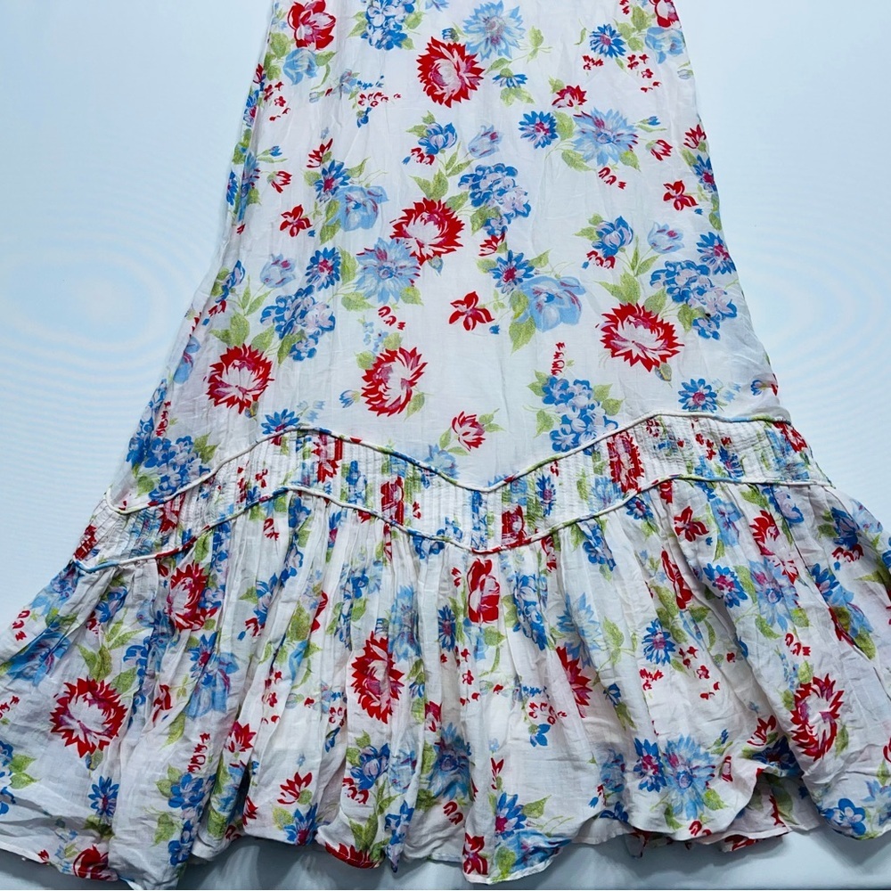 Love Shack Fancy Weslan Midi Dress Cherry Skies Womens Size 4 Lined Cotton Silk - Picture 2 of 15